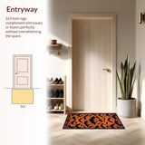 Ultra Soft Area Rug, Non Slip, Stain Resistant, Washable Area Rugs for Living Room, Bedroom, Playful Halloween Character Design(Orange)