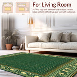 Ultra Soft Area Rug, Non Slip, Stain Resistant, Washable Area Rugs for Living Room, Bedroom, Stair Runner Boho Style Pack Non Slip Safety Mats(Green)