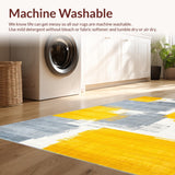 Ultra Soft Area Rug, Non Slip, Stain Resistant, Washable Area Rugs for Living Room, Bedroom, Transitional Rustic Patterned Elegance(Yellow)