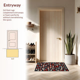 Ultra Soft Area Rug, Non Slip, Stain Resistant, Washable Area Rugs for Living Room, Bedroom, Bold Contemporary Dice Theme(Red)