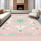 Ultra Soft Area Rug, Non Slip, Stain Resistant, Washable Area Rugs for Living Room, Bedroom, Classic Seasonal Decorative Touch(Pink)