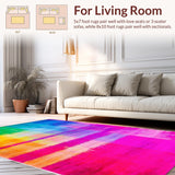 Ultra Soft Area Rug, Non Slip, Stain Resistant, Washable Area Rugs for Living Room, Bedroom, Colorful Abstract Swirl Design(Blue)