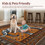 Ultra Soft Area Rug, Non Slip, Stain Resistant, Washable Area Rugs for Living Room, Bedroom, Contemporary Abstract Elephant Design(Brown)