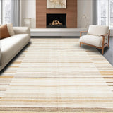 Ultra Soft Area Rug, Non Slip, Stain Resistant, Washable Area Rugs for Living Room, Bedroom, Rustic Textured Woven Aesthetic(Beige)