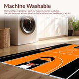 Ultra Soft Area Rug, Non Slip, Stain Resistant, Washable Area Rugs for Living Room, Bedroom, Playful Court Lines Design(Orange)