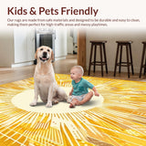 Ultra Soft Area Rug, Non Slip, Stain Resistant, Washable Area Rugs for Living Room, Bedroom, Sun Solid(Gold)