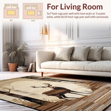 Ultra Soft Area Rug, Non Slip, Stain Resistant, Washable Area Rugs for Living Room, Bedroom, Stylish Nature-Inspired Aesthetic(Beige)