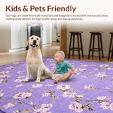 Ultra Soft Area Rug, Non Slip, Stain Resistant, Washable Area Rugs for Living Room, Bedroom, Vibrant Purple Abstract Swirls(Purple)