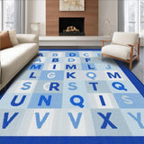 Ultra Soft Area Rug, Non Slip, Stain Resistant, Washable Area Rugs for Living Room, Bedroom, Elegant Soft Blue Grey Palette(Blue)