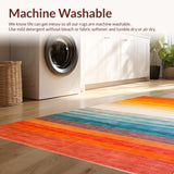 Ultra Soft Area Rug, Non Slip, Stain Resistant, Washable Area Rugs for Living Room, Bedroom, Vibrant Abstract Geometric Arrangement(Orange)