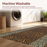 Ultra Soft Area Rug, Non Slip, Stain Resistant, Washable Area Rugs for Living Room, Bedroom, Elegant Warm Toned Animal Design(Brown)