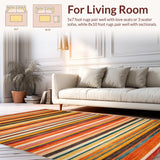 Ultra Soft Area Rug, Non Slip, Stain Resistant, Washable Area Rugs for Living Room, Bedroom, Dynamic Colorful Swirl Patterns(Orange)