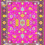 Ultra Soft Area Rug, Non Slip, Stain Resistant, Washable Area Rugs for Living Room, Bedroom, Eclectic Floral Medallion Motif(Pink)