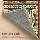 Ultra Soft Area Rug, Non Slip, Stain Resistant, Washable Area Rugs for Living Room, Bedroom, Striking Tribal Geometric Visual Appeal(Brown)