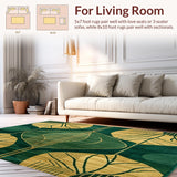 Ultra Soft Area Rug, Non Slip, Stain Resistant, Washable Area Rugs for Living Room, Bedroom, Leaf Design(Green)