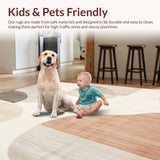 Ultra Soft Area Rug, Non Slip, Stain Resistant, Washable Area Rugs for Living Room, Bedroom, Modern Geometric Area Beige(Beige)