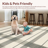 Ultra Soft Area Rug, Non Slip, Stain Resistant, Washable Area Rugs for Living Room, Bedroom, Modern High-Low Cream Bedroom Minimalist Area Carpet(Beige)