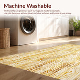 Ultra Soft Area Rug, Non Slip, Stain Resistant, Washable Area Rugs for Living Room, Bedroom, Boho Chic Distressed Beige Yellow Accent for Indoor Decor(Gold)