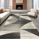 Ultra Soft Area Rug, Non Slip, Stain Resistant, Washable Area Rugs for Living Room, Bedroom, Luxurious Washable Faux Decor Surface With Geometric Linear Pattern(Gray)