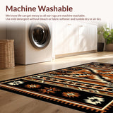 Ultra Soft Area Rug, Non Slip, Stain Resistant, Washable Area Rugs for Living Room, Bedroom, Modern Tribal Design with Rustic Flair(Brown)