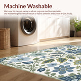 Ultra Soft Area Rug, Non Slip, Stain Resistant, Washable Area Rugs for Living Room, Bedroom, Eclectic Pastel Living Room Washable Area Rug(Blue)