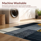 Ultra Soft Area Rug, Non Slip, Stain Resistant, Washable Area Rugs for Living Room, Bedroom, Chic Dark Grey Animal Motif(Gray)