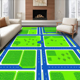 Brightly Illustrated Traffic Adventure Motif(Green)