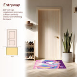Ultra Soft Area Rug, Non Slip, Stain Resistant, Washable Area Rugs for Living Room, Bedroom, Charming Rainbow Youthful Aesthetic(White)