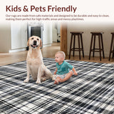 Ultra Soft Area Rug, Non Slip, Stain Resistant, Washable Area Rugs for Living Room, Bedroom, Striking Black and White Geometric Pattern Runner Rug for Stylish Spaces(Black)