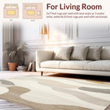 Artistic Area Showcasing Bold Abstract Design in Creamy Tones(Beige)
