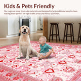 Ultra Soft Area Rug, Non Slip, Stain Resistant, Washable Area Rugs for Living Room, Bedroom, Vibrant Romantic Color Fusion(Pink)