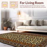 Ultra Soft Area Rug, Non Slip, Stain Resistant, Washable Area Rugs for Living Room, Bedroom, Chic Animal Print Fusion Style(Beige)