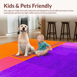 Ultra Soft Area Rug, Non Slip, Stain Resistant, Washable Area Rugs for Living Room, Bedroom, Interactive Playful Liquid Aesthetic(Orange)
