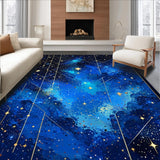 Ultra Soft Area Rug, Non Slip, Stain Resistant, Washable Area Rugs for Living Room, Bedroom, Whimsical Starlit Patterned Appeal(Blue)