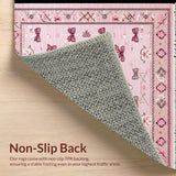 Ultra Soft Area Rug, Non Slip, Stain Resistant, Washable Area Rugs for Living Room, Bedroom, Whimsical Soft Color Palette(Pink)