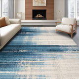 Ultra Soft Area Rug, Non Slip, Stain Resistant, Washable Area Rugs for Living Room, Bedroom, Vintage Inspired Ombre Area Rug with Distressed Blue and Beige Tones(Blue)