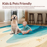 Ultra Soft Area Rug, Non Slip, Stain Resistant, Washable Area Rugs for Living Room, Bedroom, Seaside Escape Coastal Rug With Elegant Maritime Charm(Blue)