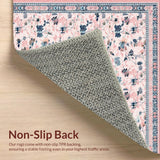 Ultra Soft Area Rug, Non Slip, Stain Resistant, Washable Area Rugs for Living Room, Bedroom, Vibrant Butterfly Accent Style(Pink)