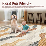 Whimsical Earth Tones Wavy Design(Beige)