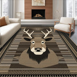 Ultra Soft Area Rug, Non Slip, Stain Resistant, Washable Area Rugs for Living Room, Bedroom, Modern Rustic Blend of Textures(Brown)