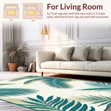 Ultra Soft Area Rug, Non Slip, Stain Resistant, Washable Area Rugs for Living Room, Bedroom, Elegant Aqua and Ivory Fusion(Green)