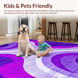 Ultra Soft Area Rug, Non Slip, Stain Resistant, Washable Area Rugs for Living Room, Bedroom, Soft Pastel Dreamy Spiral Theme(Purple)