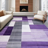 Ultra Soft Area Rug, Non Slip, Stain Resistant, Washable Area Rugs for Living Room, Bedroom, Rustic Purple Grey Blend(Purple)