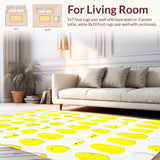Ultra Soft Area Rug, Non Slip, Stain Resistant, Washable Area Rugs for Living Room, Bedroom, Quirky Cartoonish Floor Accent(Yellow)