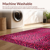 Ultra Soft Area Rug, Non Slip, Stain Resistant, Washable Area Rugs for Living Room, Bedroom, Vibrant Bold Leopard Aesthetic(Pink)