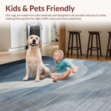Ultra Soft Area Rug, Non Slip, Stain Resistant, Washable Area Rugs for Living Room, Bedroom, Rustic Grey Star Motif(Blue)