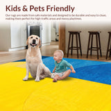 Ultra Soft Area Rug, Non Slip, Stain Resistant, Washable Area Rugs for Living Room, Bedroom, Contemporary Box Pattern Home Office Carpet(Yellow)