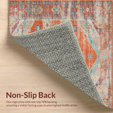 Ultra Soft Area Rug, Non Slip, Stain Resistant, Washable Area Rugs for Living Room, Bedroom, Bold Striped Design with Cozy Vibes(Orange)