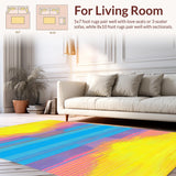 Ultra Soft Area Rug, Non Slip, Stain Resistant, Washable Area Rugs for Living Room, Bedroom, Contemporary Colorful Radiant Design(Yellow)