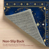 Ultra Soft Area Rug, Non Slip, Stain Resistant, Washable Area Rugs for Living Room, Bedroom, Abstract Celestial Bliss Composition(Blue)